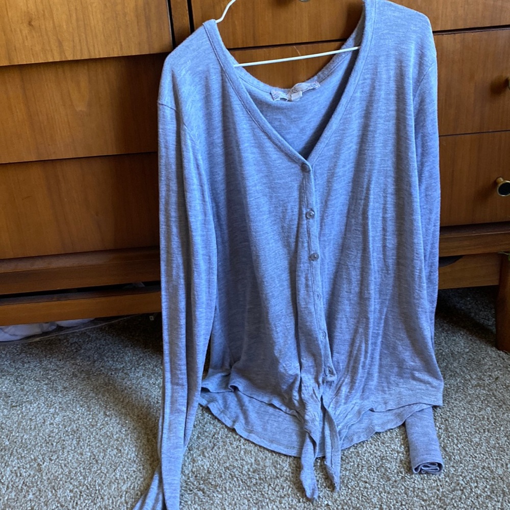 Cute Grey Tie Top